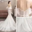 Affordable Champagne Outdoor / Garden Wedding Dresses 2019 Trumpet / Mermaid Spaghetti Straps Short Sleeve Backless Appliques Lace Court Train Ruffle