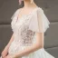 Illusion Ivoire Robe De Mariée 2019 Princesse V-Cou Manches Courtes Dos Nu Appliques En Dentelle Perlage Chapel Train Volants
