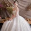 Bling Bling Champagne Outdoor / Garden Wedding Dresses 2019 A-Line / Princess Spaghetti Straps Sleeveless Backless Glitter Tulle Beading Floor-Length / Long Ruffle