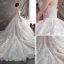 Luksus Champagne Brudekjoler 2019 Prinsesse Kjæreste Uten Ermer Ryggløse Appliques Blonder Glitter Tyll Beading Cathedral Train Buste