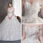 Luksus Champagne Brudekjoler 2019 Prinsesse Kjæreste Uten Ermer Ryggløse Appliques Blonder Glitter Tyll Beading Cathedral Train Buste