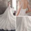 Élégant Champagne Robe De Mariée 2019 Princesse Bretelles Spaghetti Sans Manches Dos Nu Perle Perlage Glitter Tulle Cathedral Train Volants