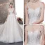 Élégant Champagne Robe De Mariée 2019 Princesse Bretelles Spaghetti Sans Manches Dos Nu Perle Perlage Glitter Tulle Cathedral Train Volants