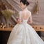 Illusion Champagne Transparentes Robe De Mariée 2019 Princesse Encolure Dégagée Mancherons Dos Nu Appliques En Dentelle Faux Diamant Perlage Glitter Tulle Cathedral Train Volants