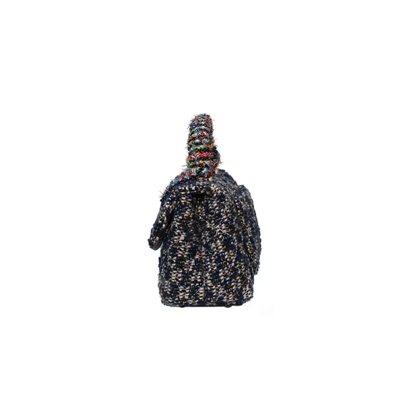 Mooie / Prachtige Donkerblauwe Rhinestone Kralen Geruit Vlecht Handtassen 2019