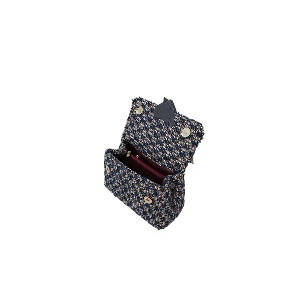 Mooie / Prachtige Donkerblauwe Rhinestone Kralen Geruit Vlecht Handtassen 2019