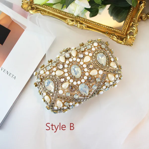 Moderne / Mode Multi-Couleurs Perle Faux Diamant Perlage Pochette 2019