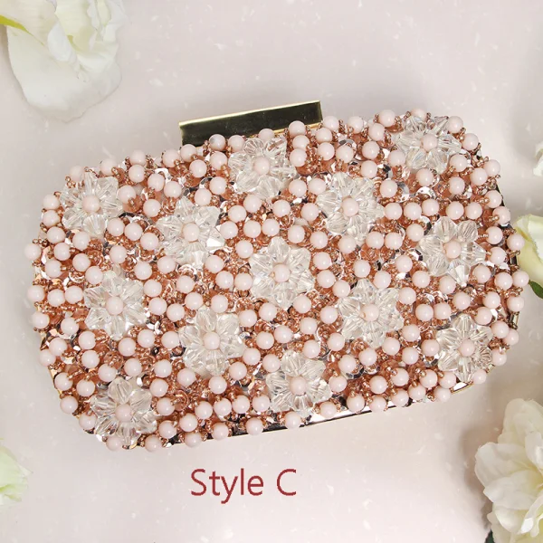 Moderne / Mode Multi-Couleurs Perle Faux Diamant Perlage Pochette 2019