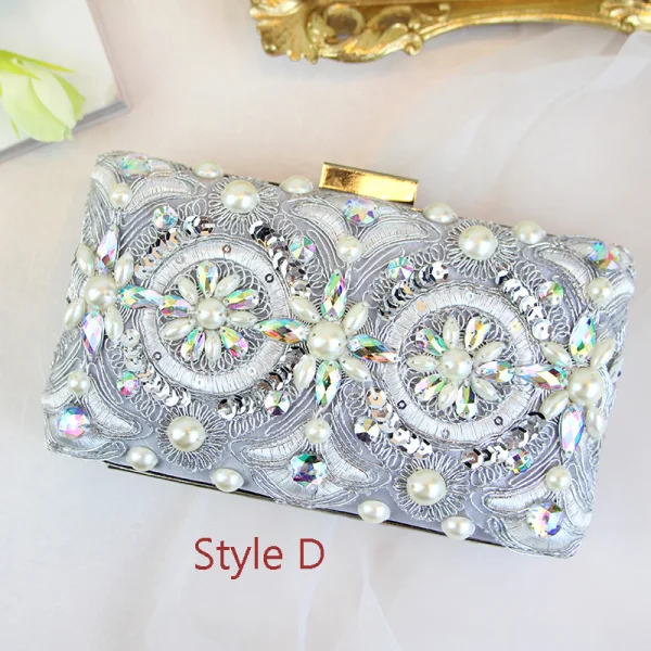 Moderne / Mode Multi-Couleurs Perle Faux Diamant Perlage Pochette 2019
