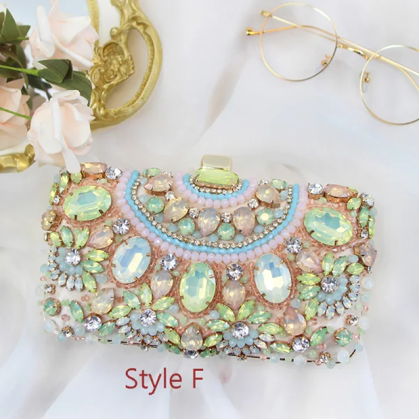 Moderne / Mode Multi-Couleurs Perle Faux Diamant Perlage Pochette 2019