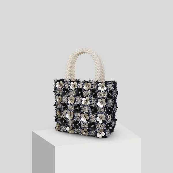 Chic / Belle Rougissant Rose Appliques Fleur Perle Pochette 2019