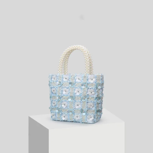Chic / Belle Rougissant Rose Appliques Fleur Perle Pochette 2019