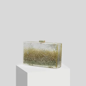 Transparent Guld Glittriga Glitter Akryl Kuvertväska 2019