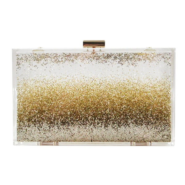 Transparent Doré Glitter Acrylique Pochette 2019