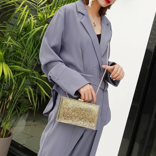 Transparent Doré Glitter Acrylique Pochette 2019