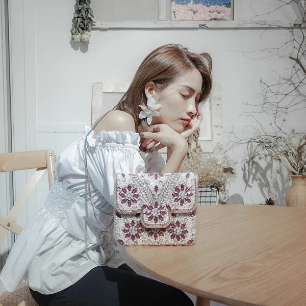 Piękne Szary Frezowanie Rhinestone Kopertówki 2019