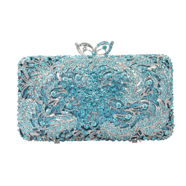 Luxe Bleu Glitter Faux Diamant Pochette 2019
