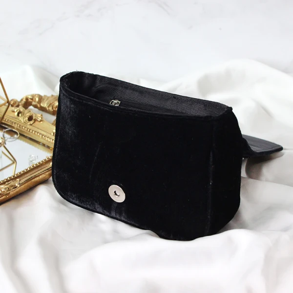 Fine Svart Suede Perle Rhinestone Paljetter Håndvesken  2019