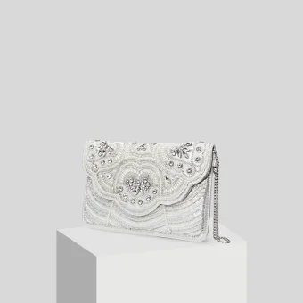 Moderne Mode Blanche Perlage Perle Faux Diamant Pochette 2019