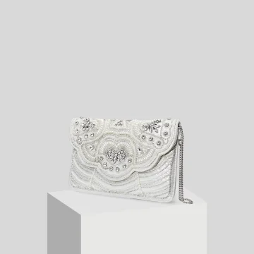 Moderne Mode Blanche Perlage Perle Faux Diamant Pochette 2019