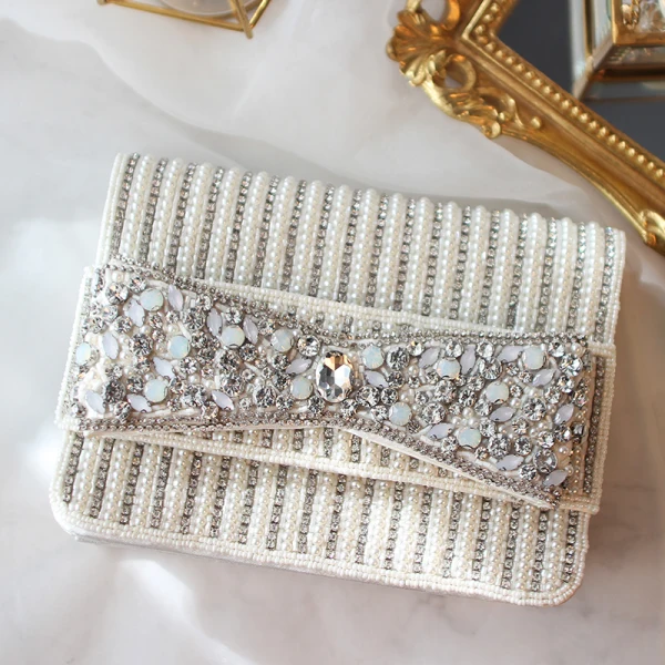Mooie / Prachtige Zwarte Kralen Rhinestone Handtassen 2019