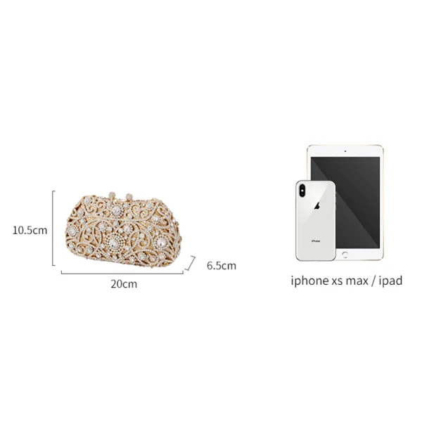 Sparkly Gold Glitter Rhinestone Clutch Bags 2019