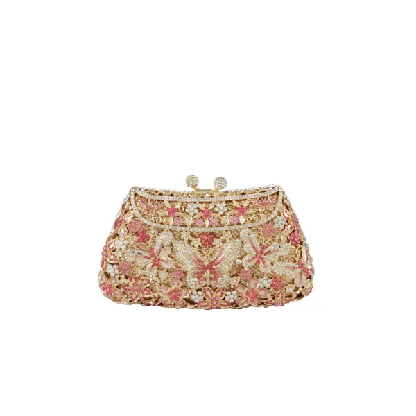 Sparkly Gold Glitter Rhinestone Clutch Bags 2019