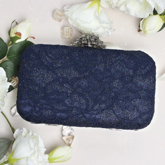 Chic Belle Bleu Marine Glitter Polyester Pochette 2019