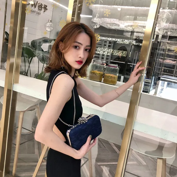 Chic / Belle Bleu Marine Glitter Polyester Pochette 2019