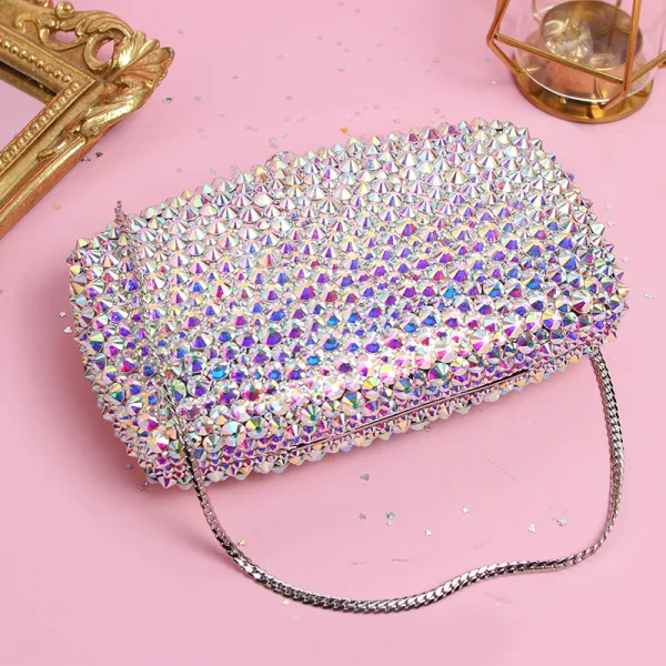 Sparkly Multi-Colors Rhinestone Clutch Bags 2019