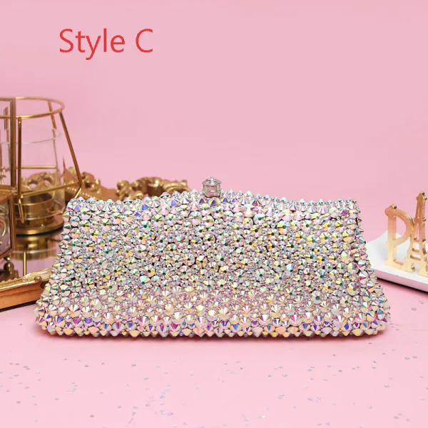 Sparkly Multi-Colors Rhinestone Clutch Bags 2019