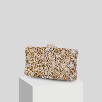 Luxe Goud Rhinestone Glans Handtassen 2019