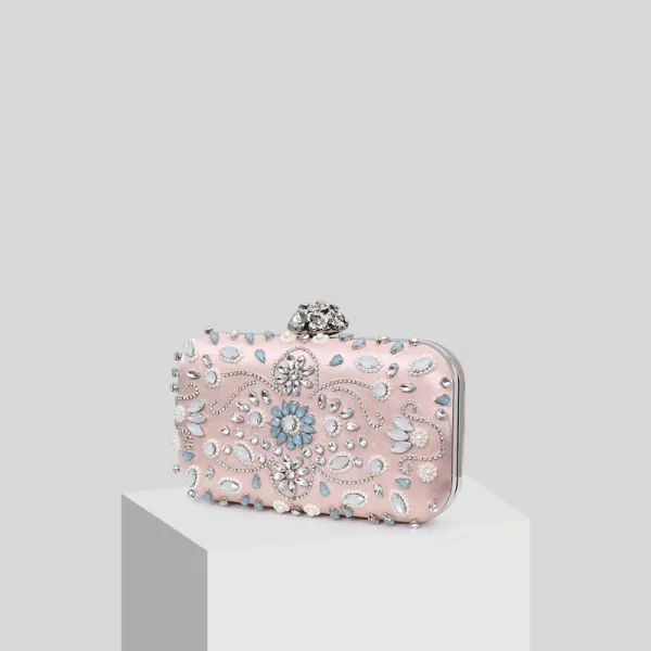 Chic / Beautiful Blushing Pink Beading Pearl Rhinestone Clutch Bags 2019