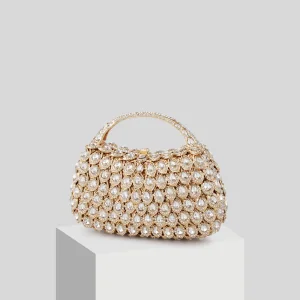 Luxe Doré Perlage Faux Diamant Pochette 2019