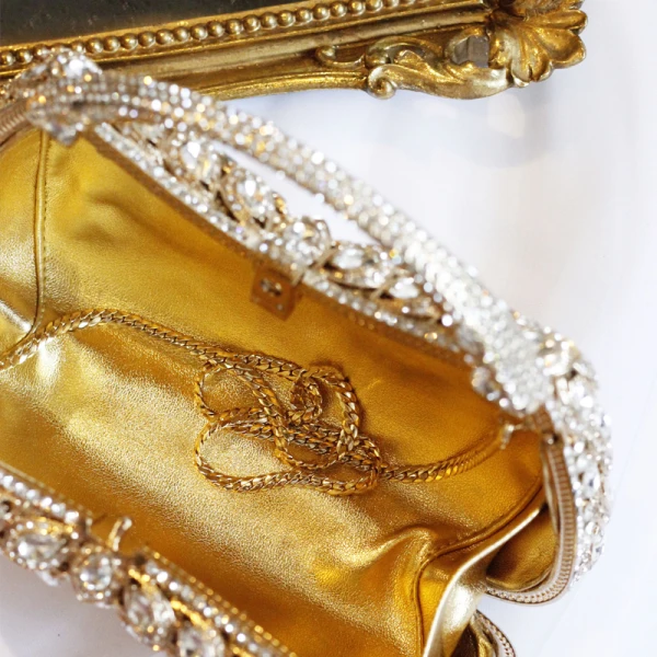 Luksus Gull Beading Rhinestone Håndvesken 2019