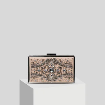 Chic Beautiful Blushing Pink Handmade Beading Pearl Rhinestone Clutch Bags 2019