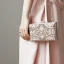 Mooie / Prachtige Blozen Roze Handgemaakt Kralen Parel Rhinestone Handtassen 2019