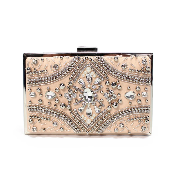 Mooie / Prachtige Blozen Roze Handgemaakt Kralen Parel Rhinestone Handtassen 2019
