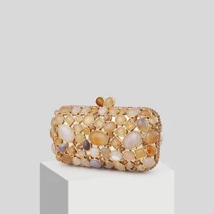 Vintage Retro Champagne Beading Stone Clutch Bags 2019