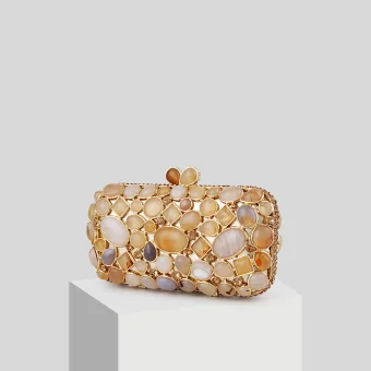 Vintage Retro Champagne Beading Stone Clutch Bags 2019