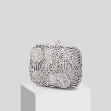 Sparkly Sølv Rhinestone Håndvesken 2019