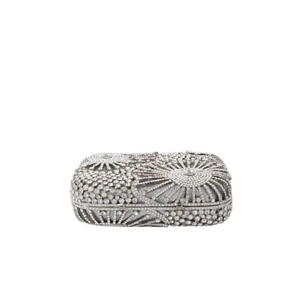 Błyszczące Srebrny Rhinestone Kopertówki 2019
