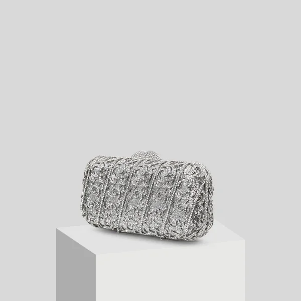 Mode Blå Rhinestone Glittriga / Glitter Kuvertväska 2019