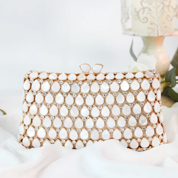 Amazing / Unique Champagne Rhinestone Clutch Bags 2019
