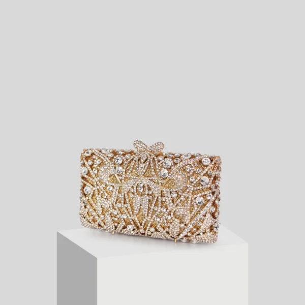 Luxury / Gorgeous Candy Pink Rhinestone Glitter Clutch Bags 2019