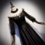 Vintage / Retro Black See-through Satin Evening Dresses  2019 A-Line / Princess High Neck Puffy 3/4 Sleeve Pearl Floor-Length / Long Formal Dresses