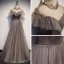 Elegant Brown See-through Evening Dresses  2019 A-Line / Princess High Neck Short Sleeve Backless Glitter Star Floor-Length / Long Ruffle Formal Dresses