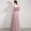 Edles Rosa Abendkleider 2019 A Linie Off Shoulder Kurze Ärmel Perlenstickerei Strass Lange Rüschen Rückenfreies Festliche Kleider