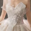 Sparkly Champagne Brudekjoler 2019 Prinsesse Kjæreste Uten Ermer Ryggløse Beading Perle Glitter Paljetter Cathedral Train Buste