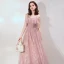 Chic / Belle Rougissant Rose Robe De Bal 2019 Princesse Bretelles Spaghetti Sans Manches Perlage Longue Volants Dos Nu Robe De Ceremonie